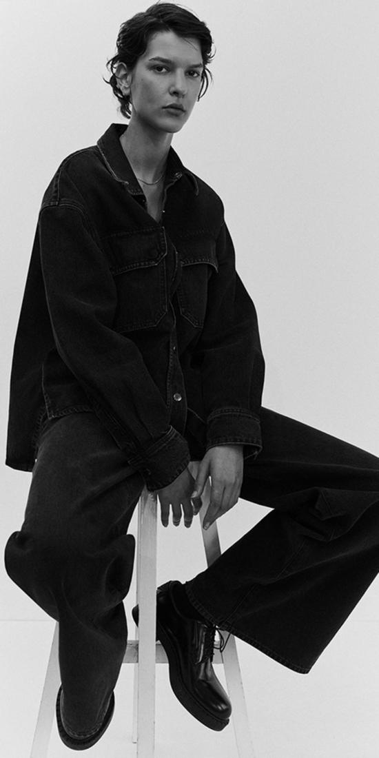  에이골디 데님 팬츠 아골드 클라라 로우 라이즈 배기 진 마스카라 - AGOLDE