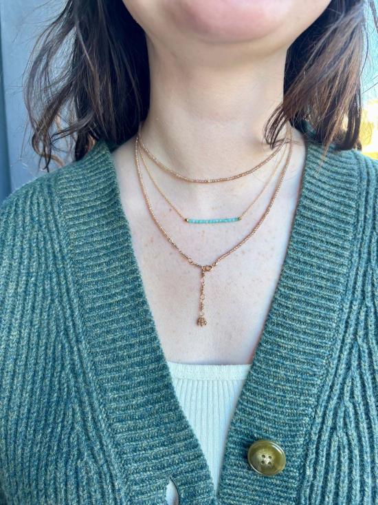  Anne Sportun 팔찌 앤 스포툰 지르콘 랩 브레이슬릿 네크리스 브라운 - OTHER BRANDS