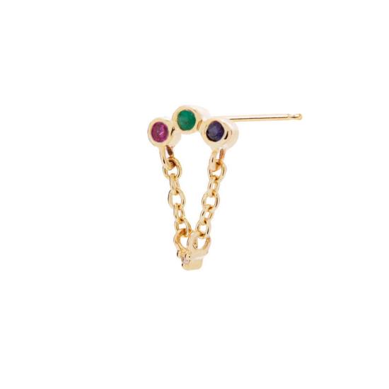  스코샤 이어링 트리오 클러스터 믹스드 스톤 체인 스터드