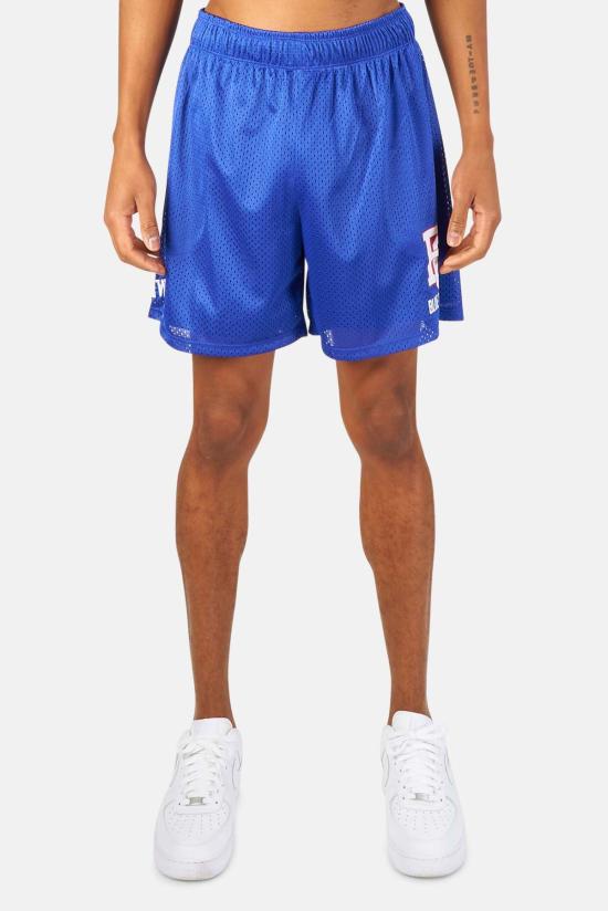  Blue&Cream 숏팬츠 블루&크림 뉴욕 메시 반바지 로얄 블루/레드