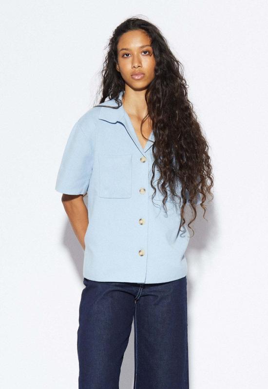  Arcaa 데님 셔츠 아르카 이스턴 니트 셔츠 스카이