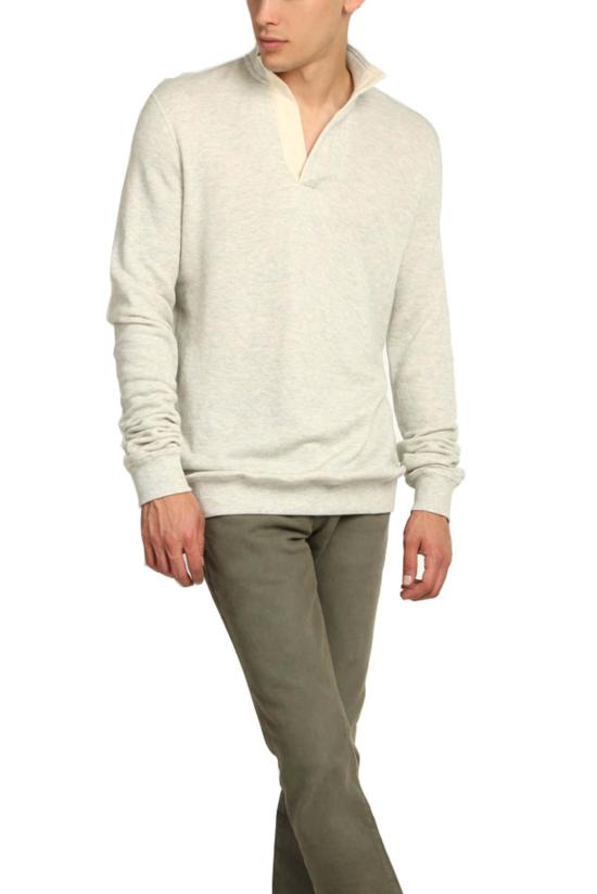  블루&크림 스웨터 팝 칼라 풀오버 소프트 그레이 - BLUE&CREAM