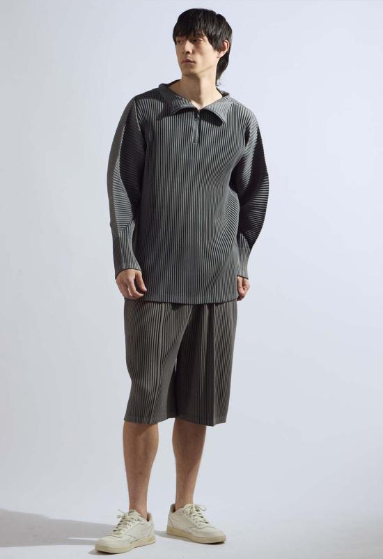  더 엔케이씨 스토어 숏팬츠 Nkc 미드 플리티드 숏 그레이 - The NKC Store