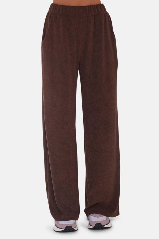  더 타일 클럽 스트레이트 팬츠 타일 클럽 골디 와이드 레그 테리 팬츠 브라운