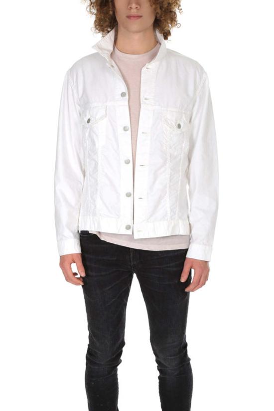  ONES STROKE 자켓 원스트로크 옥스 샴브레이 G 잭 트러커 화이트