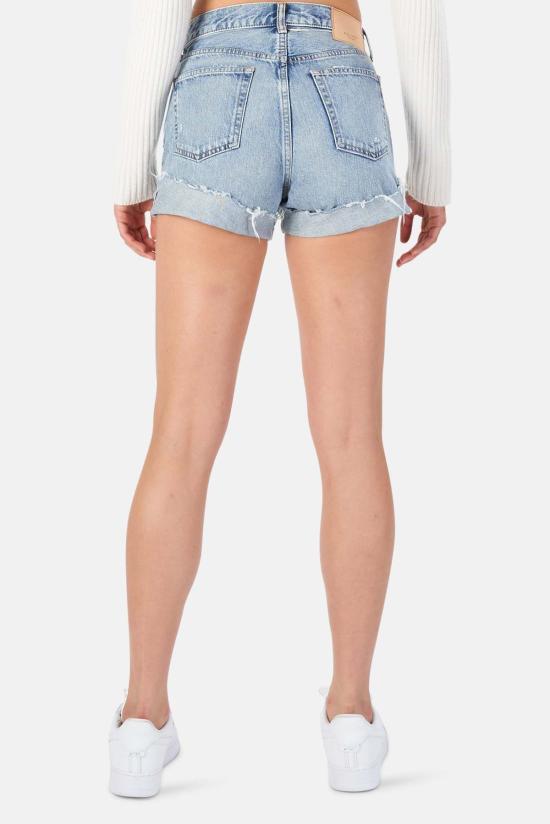  마우지 데님 숏팬츠 Moussy Upland 반바지 블루 - MOUSSY