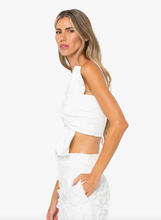  제이비큐 민소매 티셔츠 JBQ 오이스터 스트레치 데님 탑 오프 화이트 - JBQ