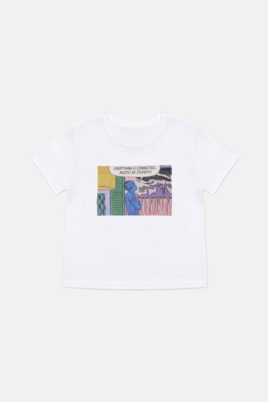  블루&크림 반팔 티셔츠 T52340 WHITE