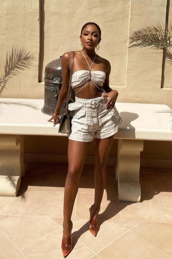  시그니피컨트 아더 숏팬츠 Significant Other Zola 숏 내추럴 스트라이프 - SIGNIFICANT OTHER