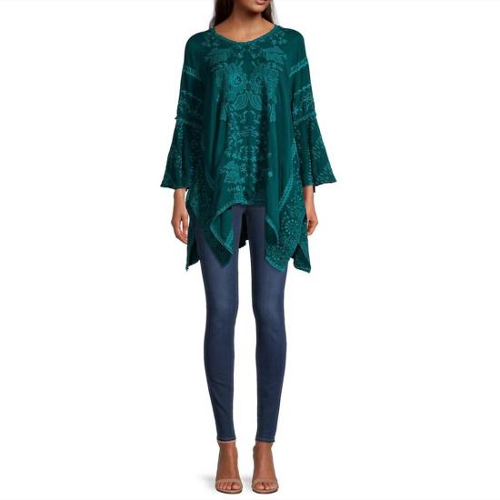  조니 와스 블라우스 Johnny Was Temperty Lorelai 비대칭 밑단  레이크사이드 자수 - JOHNNY WAS