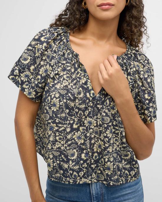  울라 존슨 블라우스 세나 탑 레이븐