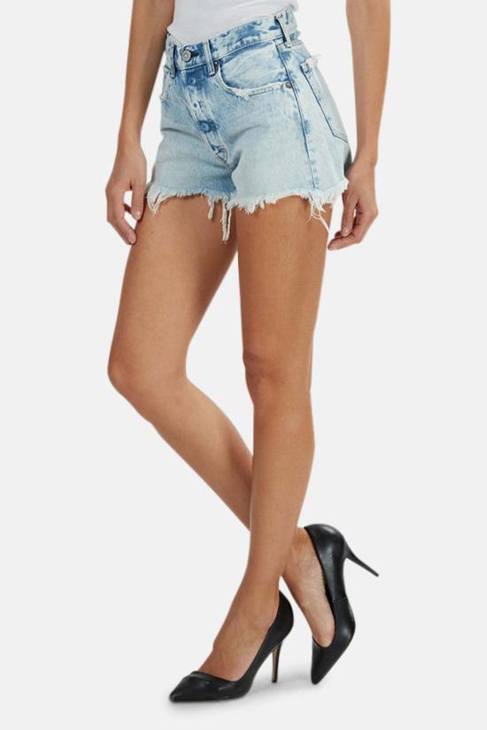  마우지 데님 숏팬츠 Moussy Tribbey 반바지 라이트 블루 - MOUSSY