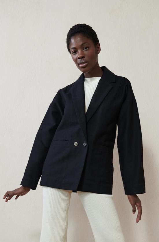  마리아 스탠리 수트 자켓 로닌 블레이저 누아르 - MARIA STANLEY