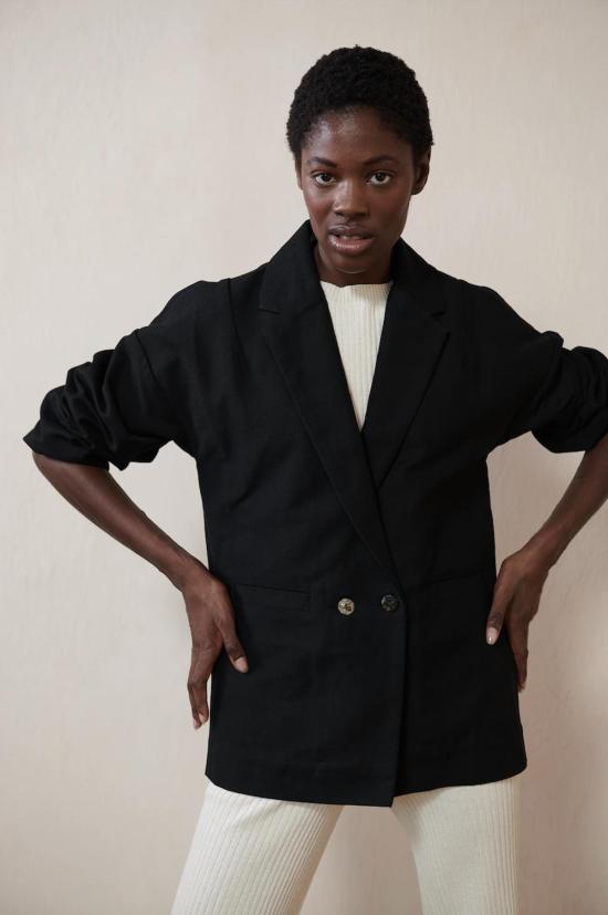  마리아 스탠리 수트 자켓 로닌 블레이저 누아르 - MARIA STANLEY