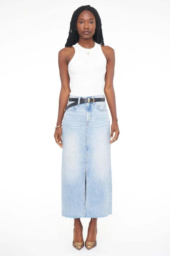  피스톨라 데님 스커트 앨리스 미디 스커트 브루클린 - PISTOLA