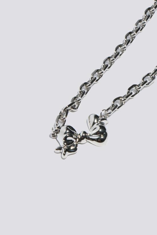  몬도 몬도 목걸이/팬던트 Mondo Mondo 보우 펜던트 초커 화이트 브론즈 - MONDO MONDO