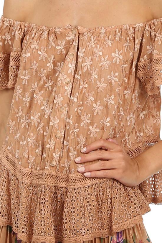  선데이 세인트 트로페즈 블라우스 생트로페 루루 프린트 탑 마카롱 선데이 - SUNDAY SAINT-TROPEZ