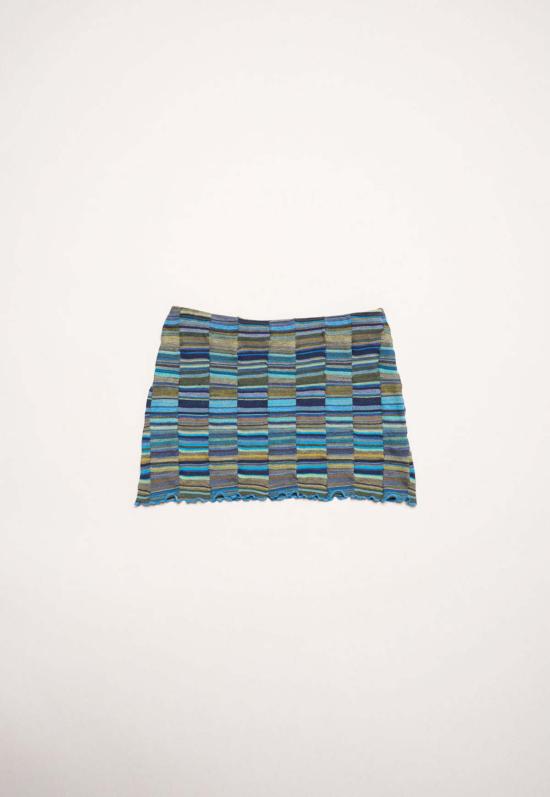  퍼머넌트 베케이션 숏 스커트 영구 휴가 리허설 미니스커트 블루 멀티 - PERMANENT VACATION