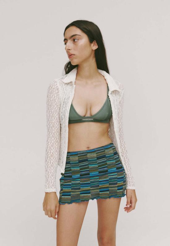  퍼머넌트 베케이션 숏 스커트 영구 휴가 리허설 미니스커트 블루 멀티