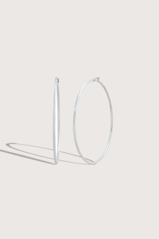  Shylee Rose 이어링 2인치 스키니 후프 화이트 골드