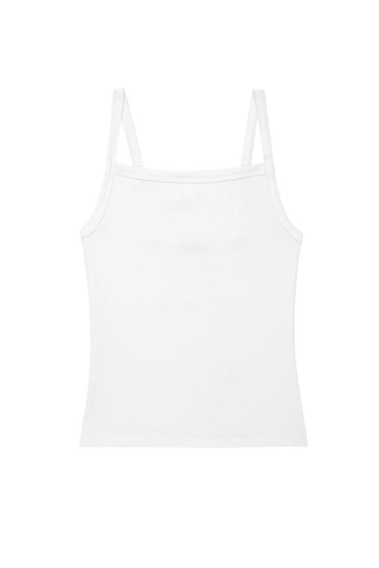  도니 민소매 티셔츠 . 베이비립 스퀘어넥 탱크 - DONNI.