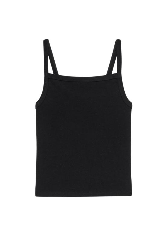  도니 민소매 티셔츠 . 베이비립 스퀘어넥 탱크 - DONNI.