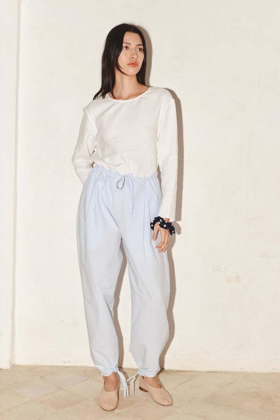  다두라 스트레이트 팬츠 다투라 켄도 필필 코튼 팬츠 파우더 블루 - DATURA