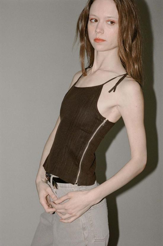  아워레가시 민소매 티셔츠 우리의 레거시 스트링 탱크 플럼 - OUR LEGACY