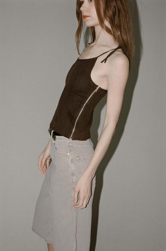  아워레가시 민소매 티셔츠 우리의 레거시 스트링 탱크 플럼 - OUR LEGACY