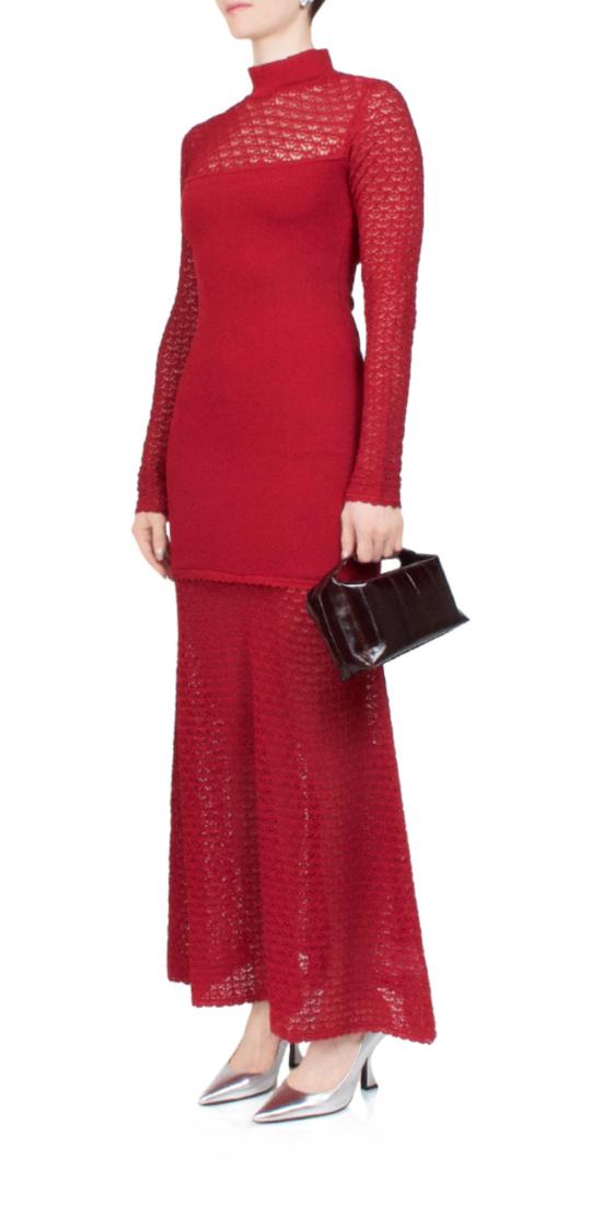  포제 롱 원피스 포세 로미 하이넥 드레스 칠리 - POSSE