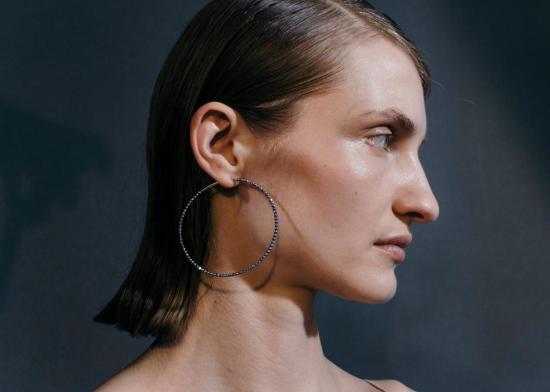  사스키아 디츠 이어링 Saskia Diez 대형 스파클링 후프 실버 - SASKIA DIEZ