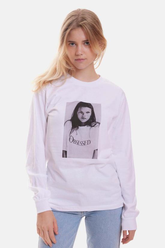  블루&크림 긴팔 티셔츠 옵세스드 롱슬리브 티셔츠 화이트