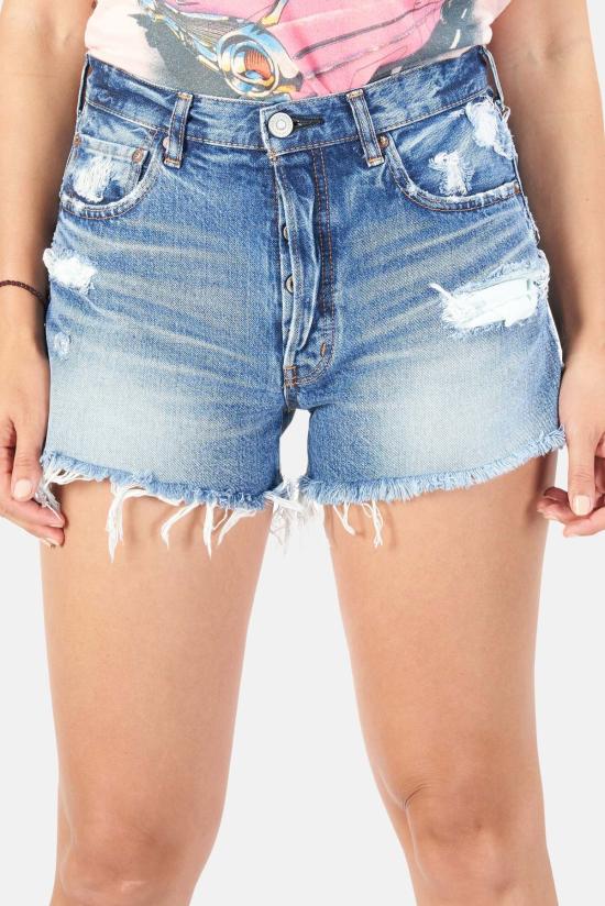  마우지 데님 숏팬츠 Moussy Sunnyvale 반바지 블루 - MOUSSY