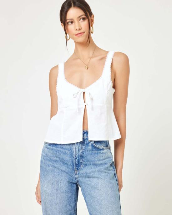  엘스페이스 민소매 티셔츠 L스페이스 로사 탑크림