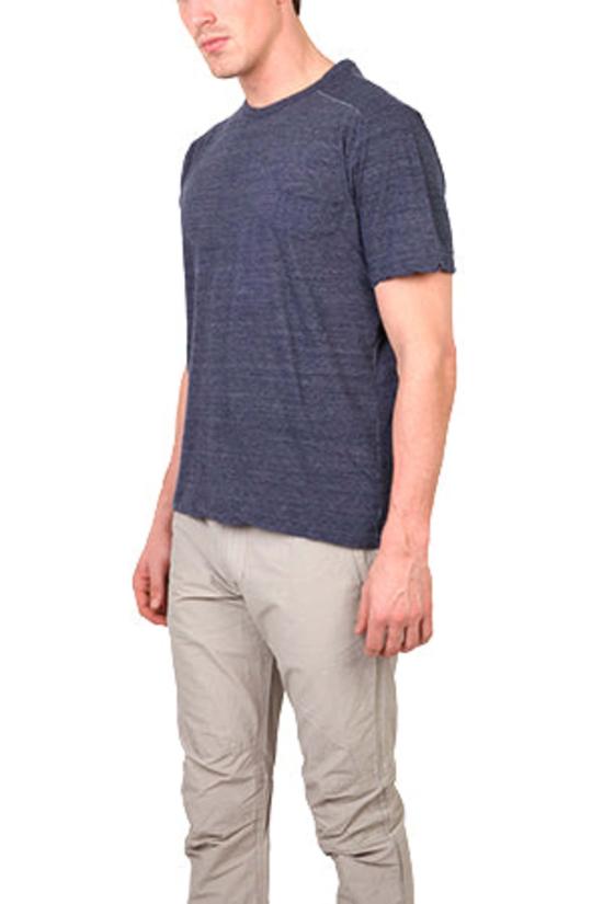  브룸 반팔 티셔츠 V/Room 멜란지 크루 티셔츠 네이비 - V::ROOM