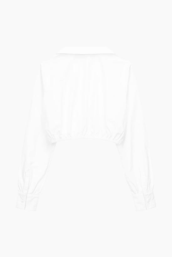  알티에이 셔츠 Rt A 크롭 팝린 셔츠 화이트 - RTA