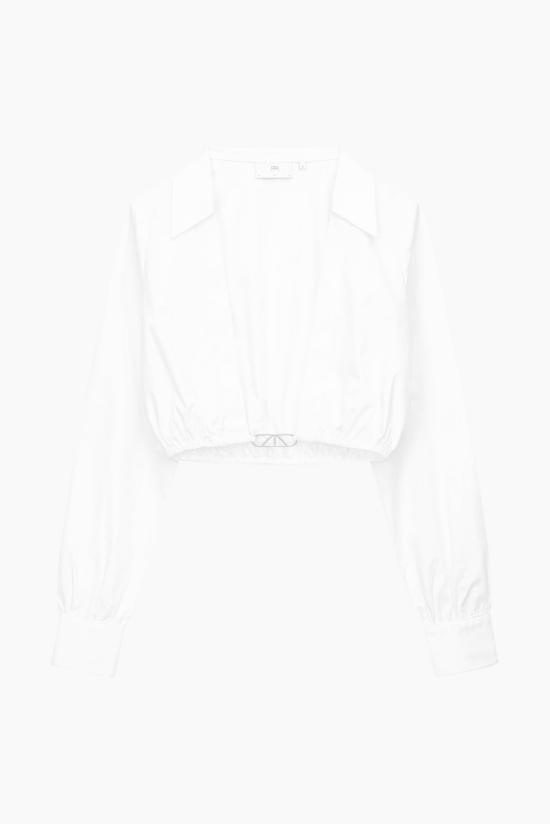  알티에이 셔츠 Rt A 크롭 팝린 셔츠 화이트