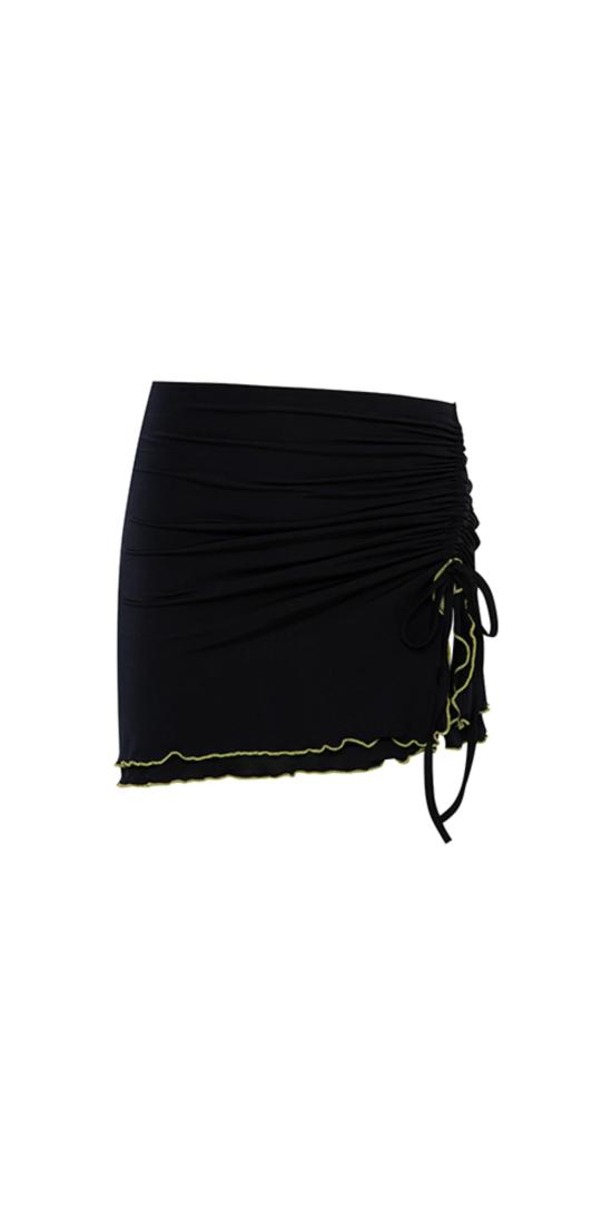  SIEDRÉS 숏 스커트 SiedrÉs Nila 주름 장식 저지 미니 스커트 네이비