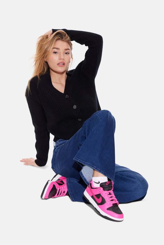  더 타일 클럽 가디건 타일 클럽 비아트리스 리브 카디건 블랙 - THE TILE CLUB