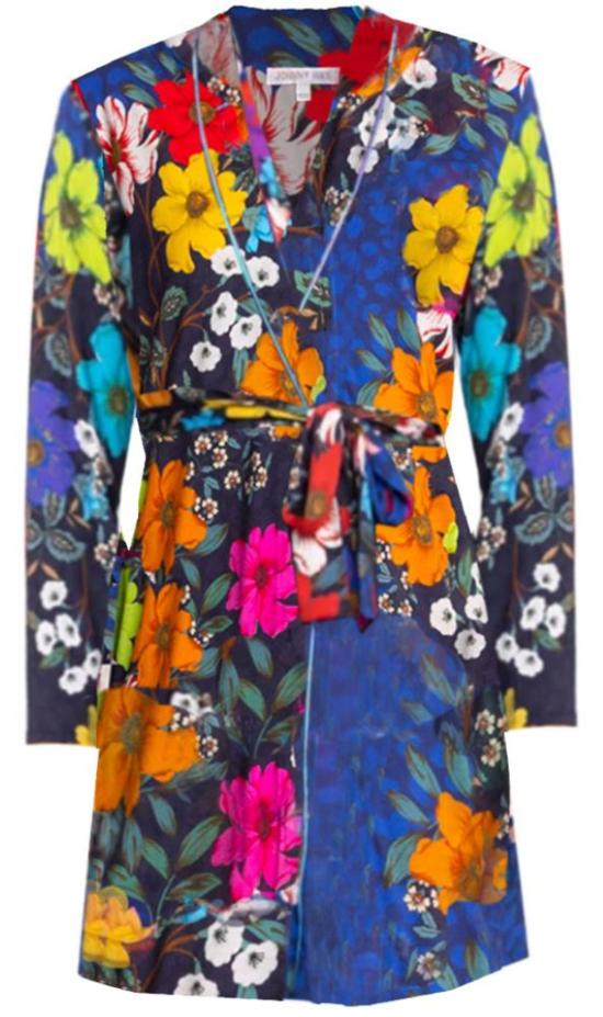  조니 와스 언더웨어 Johnny Was 코튼 모달 슬립 로브 아키말 플로럴 프린트