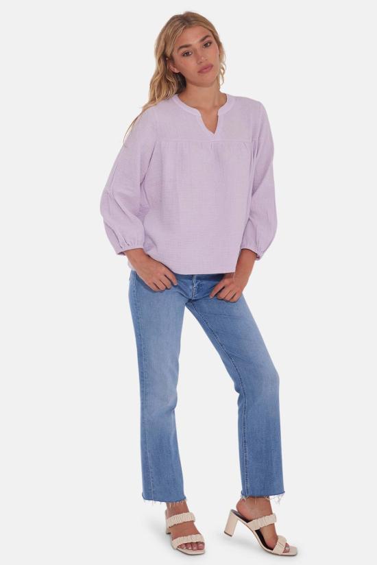  더 타일 클럽 블라우스 타일 클럽 에덴 거즈 탑 라벤더 - THE TILE CLUB