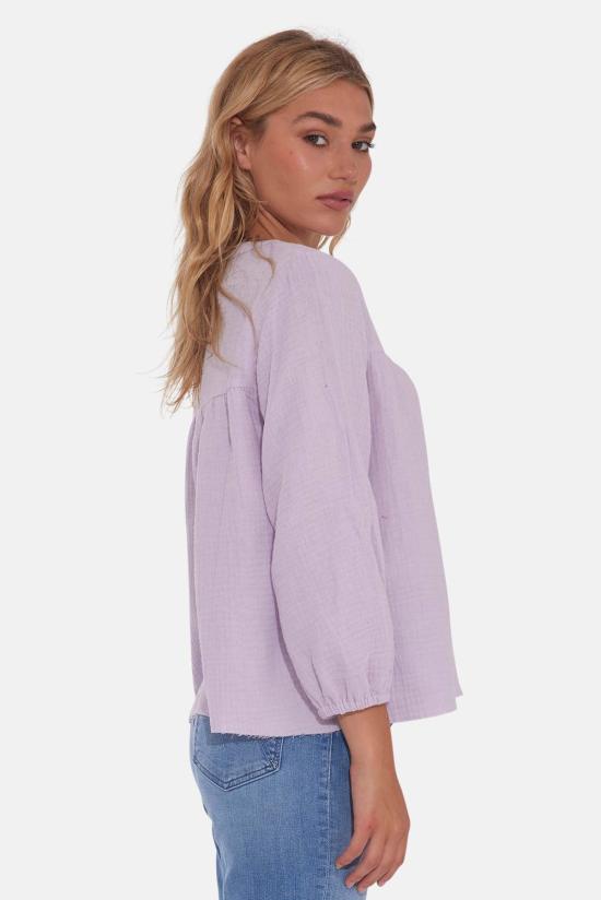  더 타일 클럽 블라우스 타일 클럽 에덴 거즈 탑 라벤더 - THE TILE CLUB