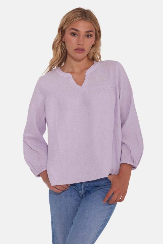  더 타일 클럽 블라우스 타일 클럽 에덴 거즈 탑 라벤더 - THE TILE CLUB