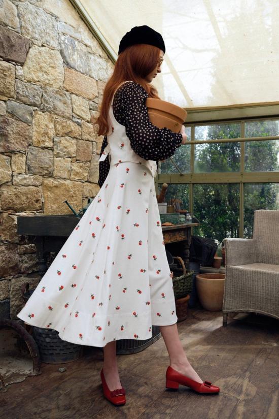  포러브앤레몬스 베스트 For Love & Lemons 탈리아 자수 조끼 크림 - FOR LOVE & LEMONS