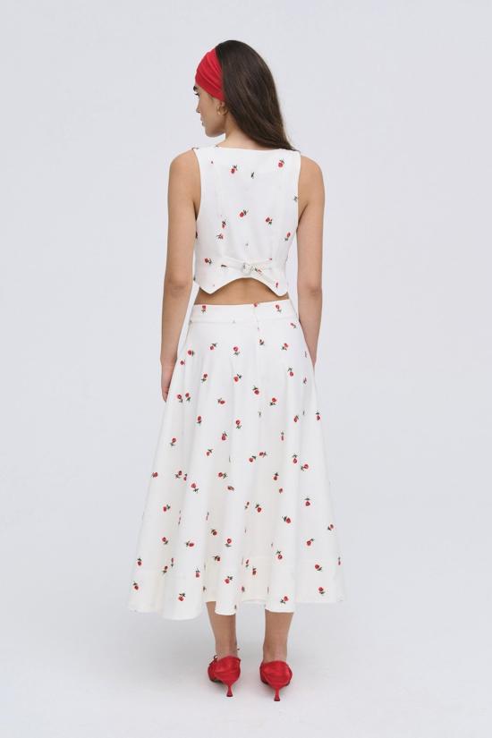  포러브앤레몬스 베스트 For Love & Lemons 탈리아 자수 조끼 크림 - FOR LOVE & LEMONS