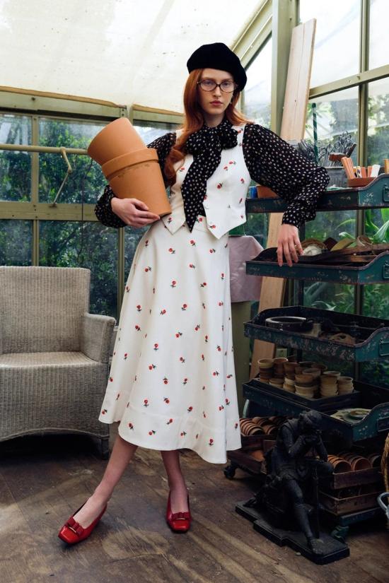  포러브앤레몬스 베스트 For Love & Lemons 탈리아 자수 조끼 크림 - FOR LOVE & LEMONS