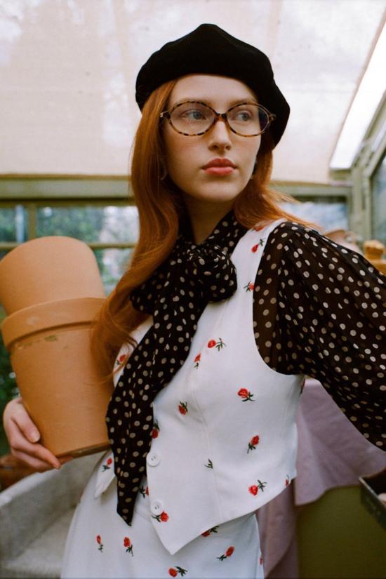  포러브앤레몬스 베스트 For Love & Lemons 탈리아 자수 조끼 크림 - FOR LOVE & LEMONS