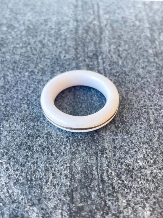  바이 파리아 반지 Pariah 14K 에센셜 스태킹 링 화이트 아게이트 - BY PARIAH