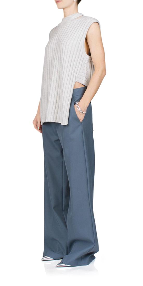  세인트아그니 튜닉 세인트 아그니 디컨스트럭티드 리브 니트  소프트 그레이 - ST.AGNI