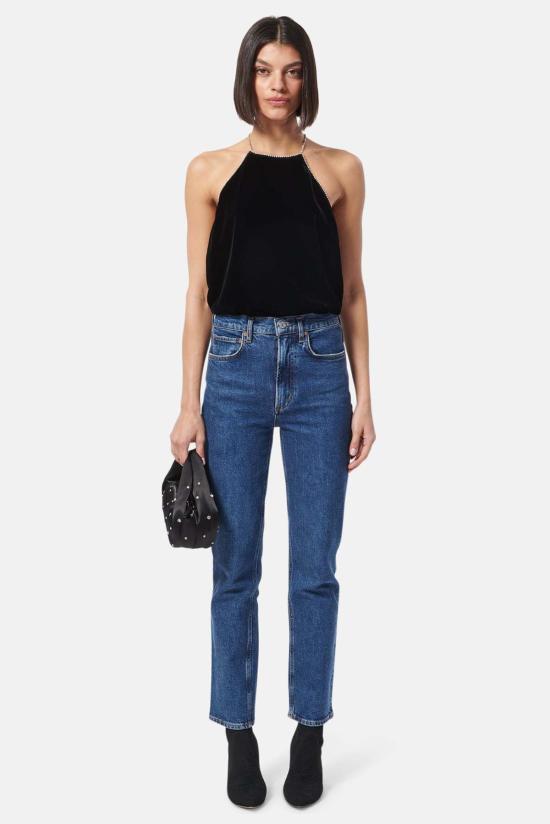  카미 뉴욕 민소매 티셔츠 캐미 Nyc Nashra 벨벳 캐미 블랙 - CAMI NYC